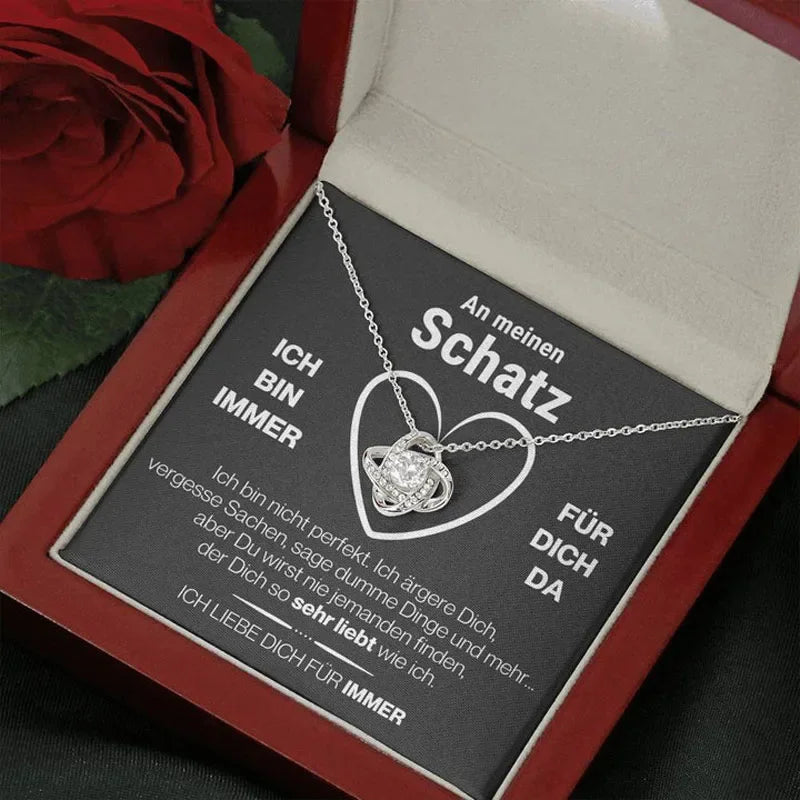 An meinen Schatz -Halskette mit Liebesbotschaft